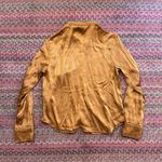 BROWN SILKY BUTTON UP DRESS SHIRT Photo 3