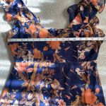 Lulus NWOT Stunning Favorite Navy Blue Floral Ruffled High-Low Maxi Dress Photo 3