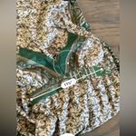 maxi dress silk blend in green paisley print made in India size small Photo 3