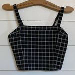 Hollister Women's Crop Square Neckline in Black Plaid Photo 4