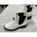 Womans Didifu Pullon Ankle Boots White 8 Chunky Heel Elastic Ankle NWOT Photo 1