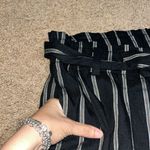 J. Jill Emilie‎ Linen Stretch Paperbag Cropped Wide Leg Pant Black Stripe 3X Photo 3