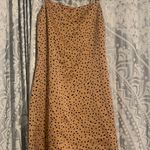 Garage Beige Leopard Cheetah Print Satin Slip Dress Size XXS Photo 3