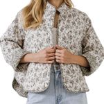 English Factory Floral Contrast Quilted Jacket- NWT Photo 0