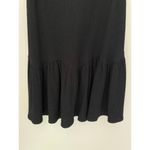 Rebecca Taylor  Black One Shoulder Ribbed Knit Mini Dress Ruffle EUC Small Photo 4