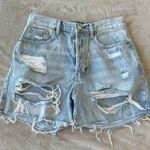 PacSun Distressed High Waisted Light Wash Jeans Shorts Photo 0