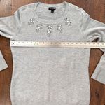 The Limited  grey knit sweater with rhinestone embellishment, size L Photo 7