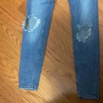 Free People  Straight Legged Distressed Blue Denim Jeans Size W24 Photo 5