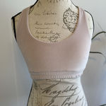 Alo Yoga  Women's Velour Sweatshirt Cropped Tank Bra, Small Pink Halter‎ Photo 0