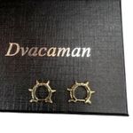 New Gold Tone Mini Hoop Huggie Rhinestone Spike Pierced Earrings Photo 2