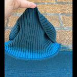 Free People  Knit Striped Long Flared-Sleeve Turtleneck Sweater Blue XS Photo 2