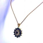 Sapphire and Diamond Vermeil Pendant & 14kt Yellow Gold Spring Clasp Necklace Photo 11