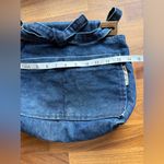 Denim shoulder Bag‎ with Wooden closure Blue Photo 6