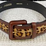Vintage Avignon Women's Cream Leopard Print Leather Belt Size S SKU 5160 Photo 0