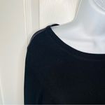 Westbound  Mixed Media Cotton Blend Long Sleeve Back Pleat Top Black M Photo 2