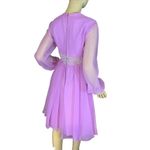 VINTAGE 1960'S JACK BRYAN BY DUPUIS ORCHID PURPLE CHIFFON BEADED COCKTAIL DRESS Photo 2