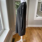 Madewell Charcoal Gray Boatneck Button Shoulder Merino Wool Mini Dress Small Photo 6