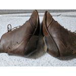 DETAILS Harris Hawk Leather Western Ankle Boots Women 6.5 Scroll Leather Spanish Brown Photo 12