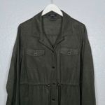 Torrid Women Plus Size 1 Olive Green Suede Shacket Jacket Button Down Utility Photo 2