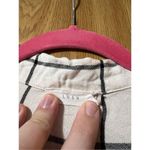 Lush Clothing Lush White Plaid Woman’s Long Sleeve V-Neck Top Size Medium Photo 5