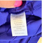 Adrianna Papell  Size 14 Cobalt Blue Long Sleeve Dress Cowl Neck Pleated Formal Photo 2