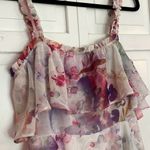 Storia  ruffled tiered chiffon floral dress size m Photo 3