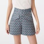 Maje High Rise Trapeze Shorts With Metallic Jacquard Geometric Print Photo 0