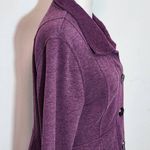 prAna Purple Fleece Jacket Size Small Heather Plum Funnel Neck Button-Up Jacket Photo 3