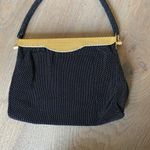Vintage Black Beaded Gold Metal Top Closure Purse Photo 1