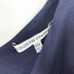 Collective Concepts XXL Dress Navy Blue Pink Floral Knee Length Faux Wrap 570 Photo 8