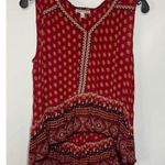 Patrons of Peace Women's Sangria Floral Embroidered Indian Tank Top Red Small Photo 0