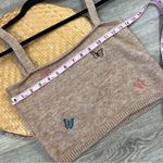 Butterfly embroidered knit sleeveless sweater tank‎ Size M Photo 3