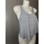 Project Social T  Tank Top Womens Medium Gray Striped Linen Cropped Racerback Photo 1