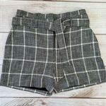 White House | Black Market WHBM Luxe Gray Plaid 5” Short High Waisted Belted 6P Photo 0