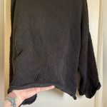 Free People Black Cuddle Up Teddy Knit Oversized Long Sleeve Sweater #Pk Photo 8