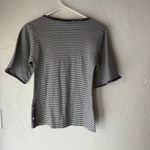 Vintage 70s You Babes Striped Cotton Tee M Floral Bow Appliqué USA Cottagecore Blue Size M Photo 5