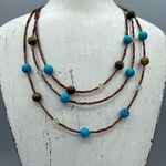 Artisan  made multiple layer choker necklace. Howlite tiger eye  crystal Photo 2