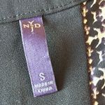 NYDJ  Blue Black White Boho Mixed Print V-Neck Blouse‎ Top Size Small Photo 2