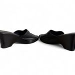 American Vintage 90'S‎ VTG. BLACK LEATHER CHUNKY HILLARD & HANSEN WEDGE SANDALS SIZE 8. Photo 6