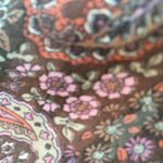 Vintage 70s 80s Dimension V Sheer Brown Pink Paisley Knee Length Skirt Midi S Photo 5