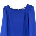 ZARA  Blue Puff Shoulder 3/4 Blouse Zip Back Photo 1
