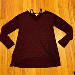 Juicy Couture Long Sleeve Cut Out Shoulder Shirt Top Maroon Small Photo 1