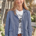 Sundance | Ziri Linen Blazer Blue Gingham Check | S Photo 0