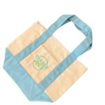 Trader Joes Mini Pastel Canvas Tote Bag Blue NWT Photo 5