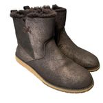 EMU Australia  Booties Sherpa Lined Size 8 Brown Shimmer Zip Up Photo 0