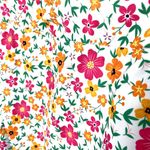 SheIn Ditsy All Over Floral Print Padded One Piece Swimsuit XL Women's White Photo 3