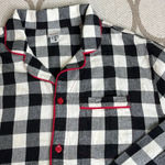 Hanna Andersson Flannel Buffalo Plaid long sleeve button down Pajama Top Black Size M Photo 10