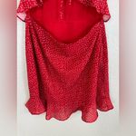 superdown  Revolve Mercy Red Polka Dot Cutout Mini Ruffle Dress size Medium $74 Photo 7