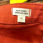 Madewell  Slim Emmett Wide Leg High Waist Crop Pants Orange‎ 25 Photo 12