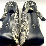 Pour La Victoire  Vika Snakeskin Lace-Up Peep Toe Booties Heels Sz 8 Stiletto Photo 2